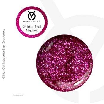 Glitter Gel Magenta decoración para manicura Oneverona