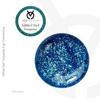 Glitter Gel Turquoise decoración para manicura Oneverona
