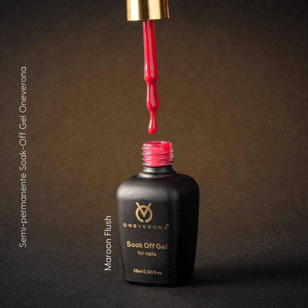 Semipermanente Soak-Off Gel Maroon Flush 15 ml Oneverona