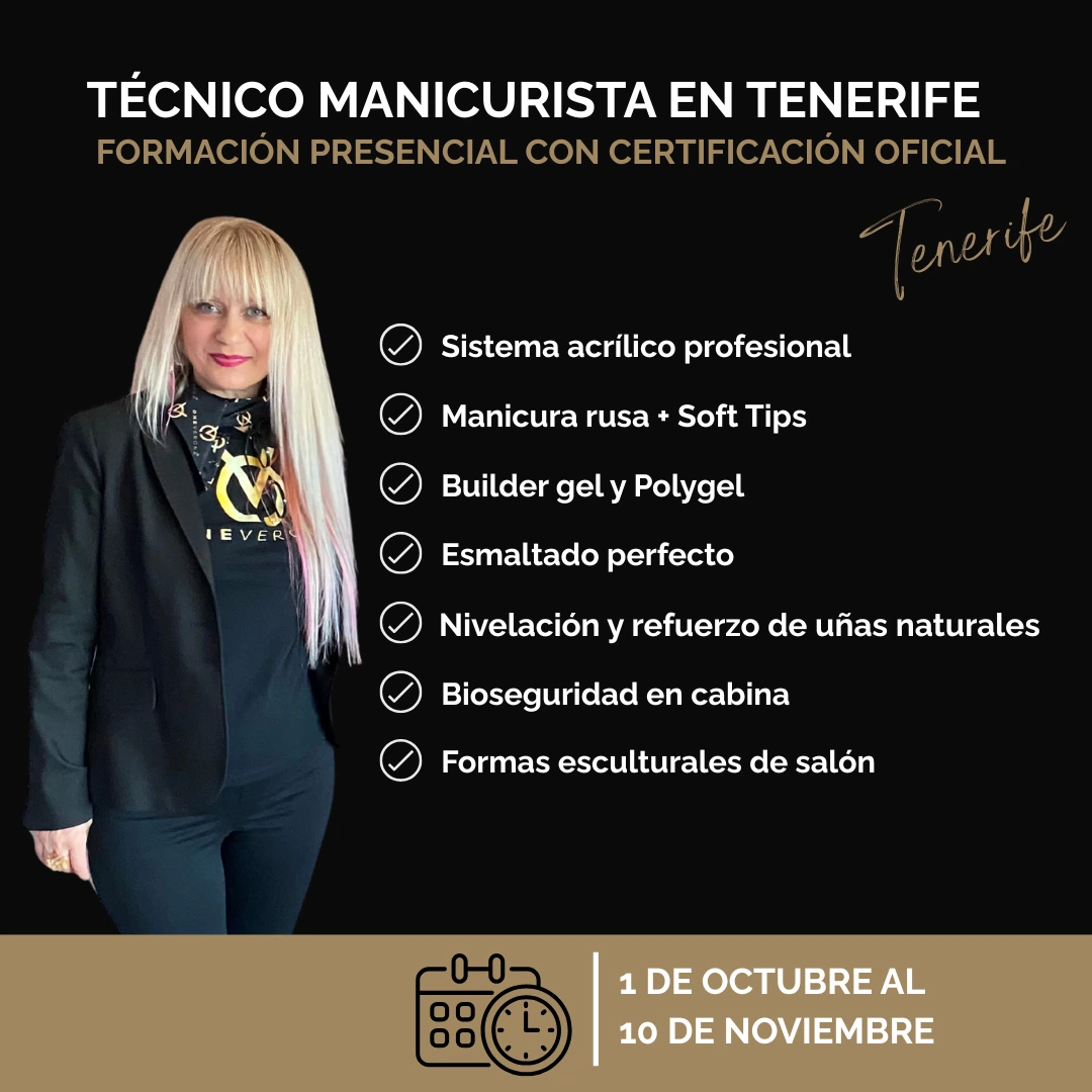 Curso Tecnico manicurista Tenerife 2025 Cursos de tecnico uñas Tenerife